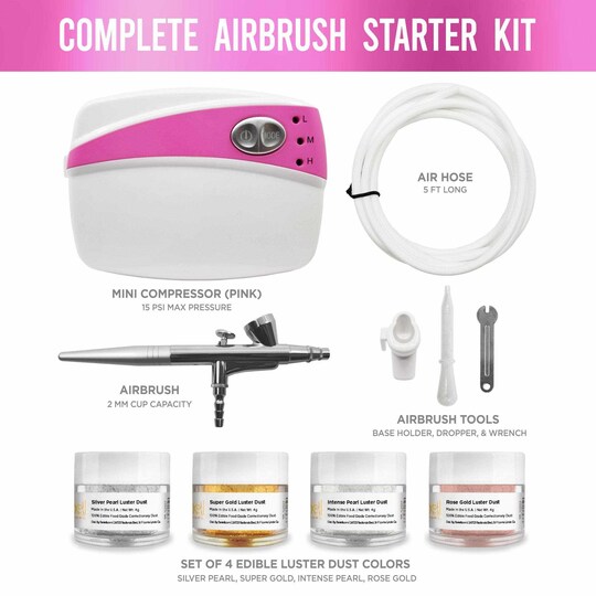 AirBrush MINI COMPRESSORSET CARRY met NAIL kleurenset UNIVERSEEL AIRBRUSH PISTOOL DOUBLE / SINGLE ACTION met 0,2/0,3/0,5mm nozzles, flow cup glas (professionele AirBrush Set Carry IV Roze AirBrush MINI COMPRESSORSET CARRY met NAIL kleurenset UNIVERSEEL AIRBRUSH PISTOOL DOUBLE / SINGLE ACTION met 0,2/0,3/0,5mm nozzles, flow cup glas (professionele AirBrush Set Carry IV Roze